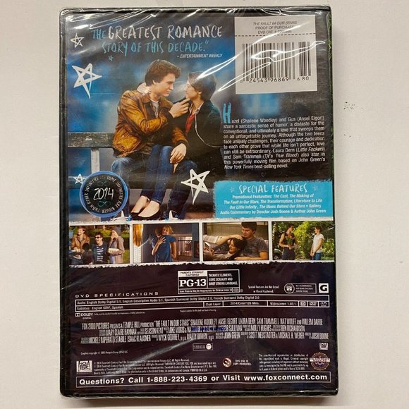 The Fault in Our Stars (DVD, 2014) Sealed - Dented Case - Picture 2 of 2